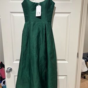 Post MERIDIEM Elegant Green Midi Dress NEVER WORN
